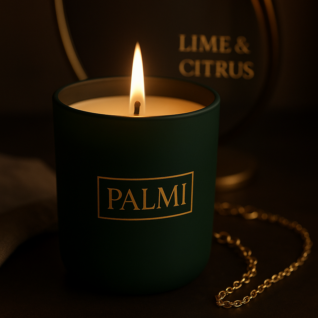 PALMI Cowboy Lace – charismatische Luxuskerze im Zylinder-Glas