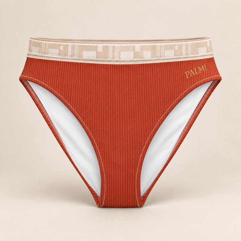 PALMI High-Waist Bikini Bottom – Mediterranean Rust