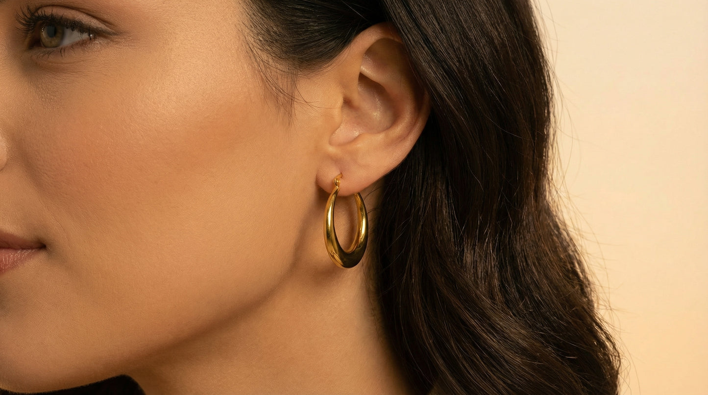 PALMI Goldene Creolen – 925 Silber | 18K Vergoldung