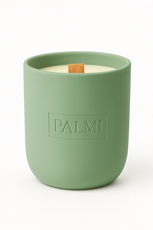 Lime & Citrus – Grüne Keramik-Duftkerze mit Holzdocht