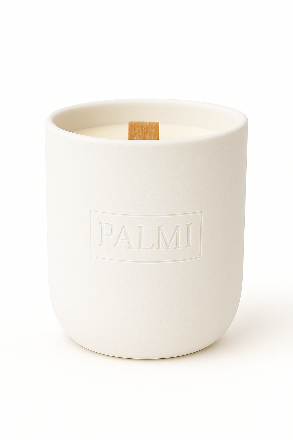 Calm Coconut – Keramik Luxus Duftkerze mit Holzdocht | PALMI