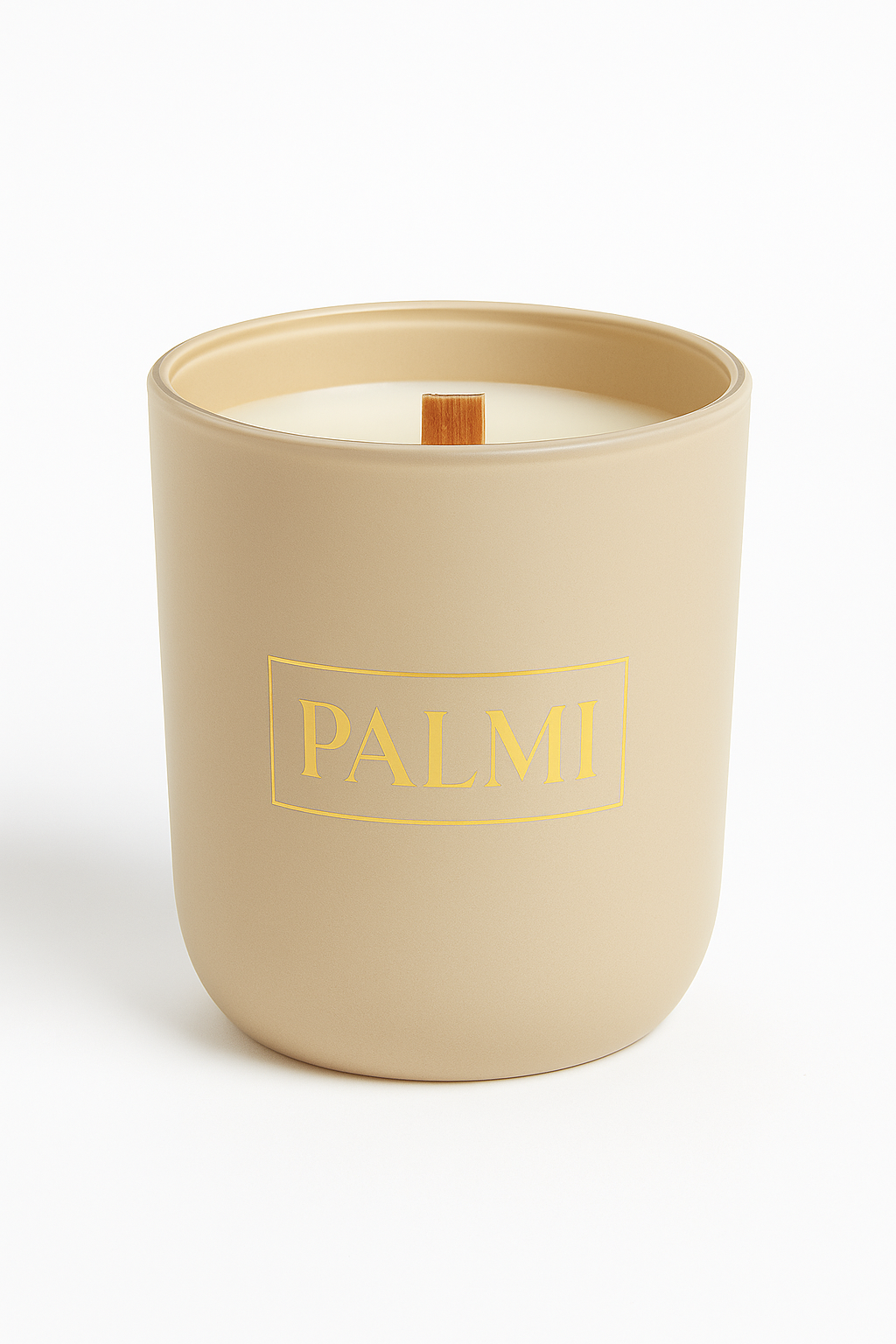 PALMI Amber Noir – Beigefarbene Luxuskerze im U-Glas