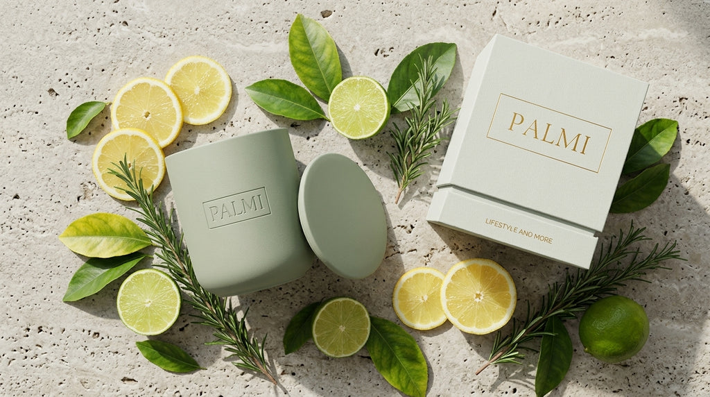 Lime & Citrus – Keramik Luxus Duftkerze mit Holzdocht von PALMI