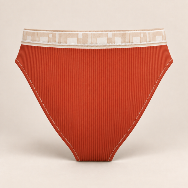 PALMI High-Waist Bikini Bottom – Mediterranean Rust