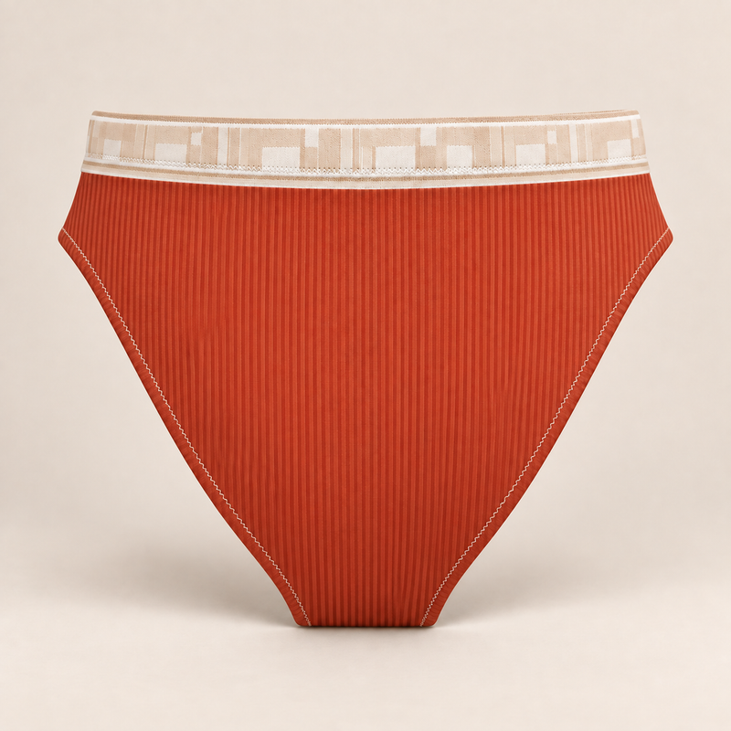 PALMI High-Waist Bikini Bottom – Mediterranean Rust