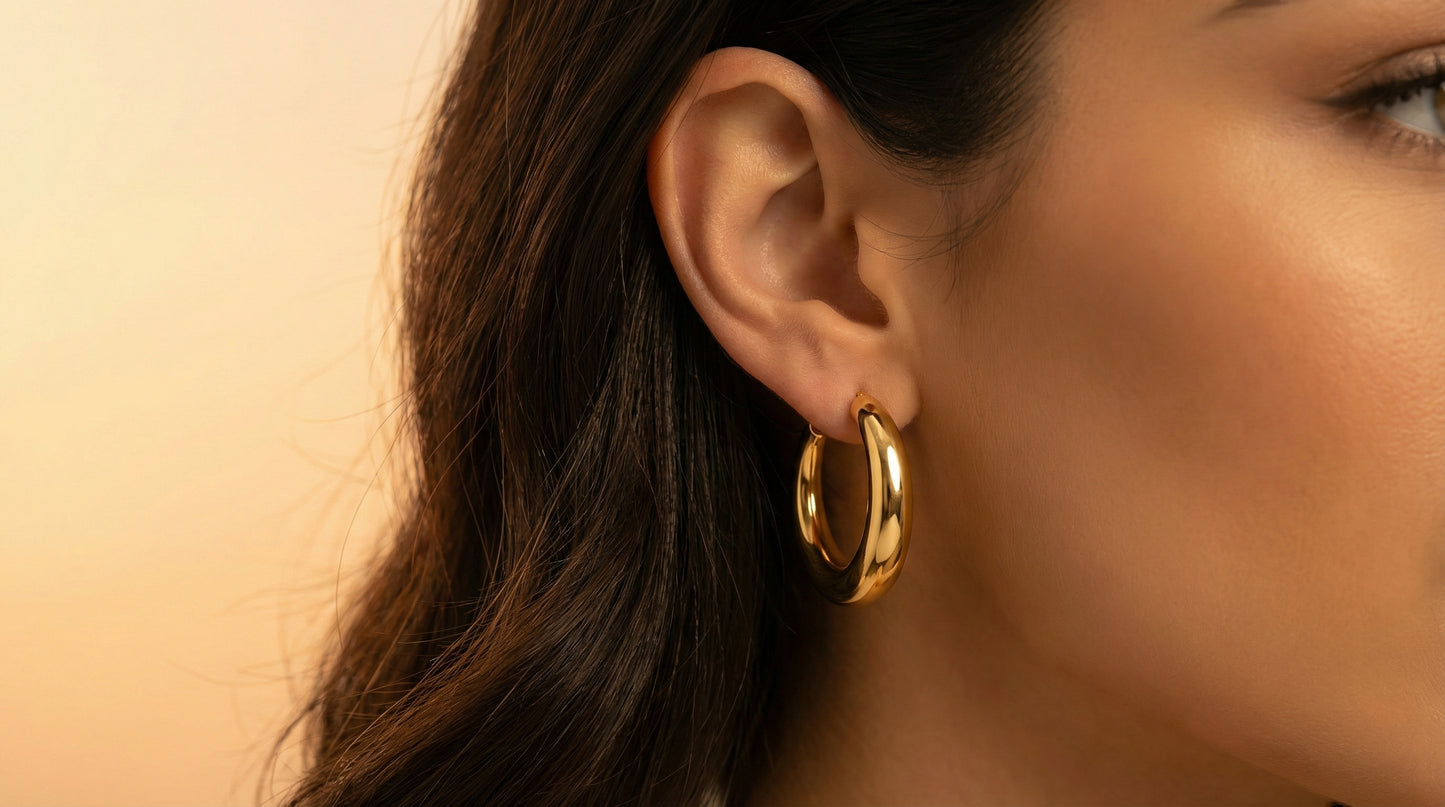 PALMI Goldene Creolen – 925 Silber | 18K Vergoldung