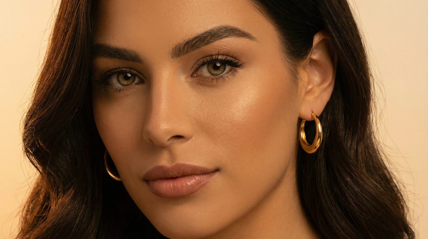 PALMI Goldene Creolen – 925 Silber | 18K Vergoldung