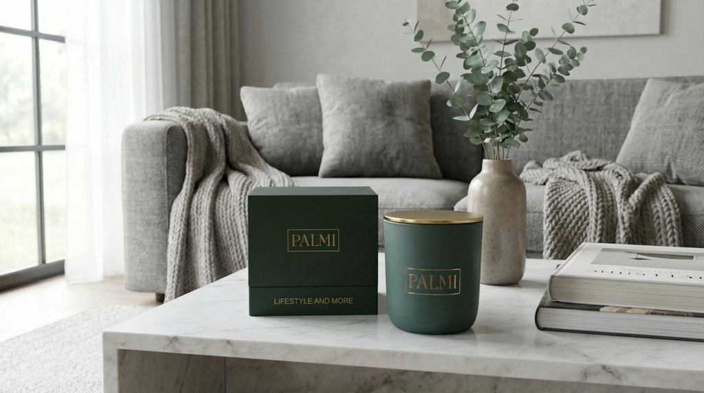 Lime & Citrus – Luxus Duftkerze im dunkelgrünen U-Glas | PALMI