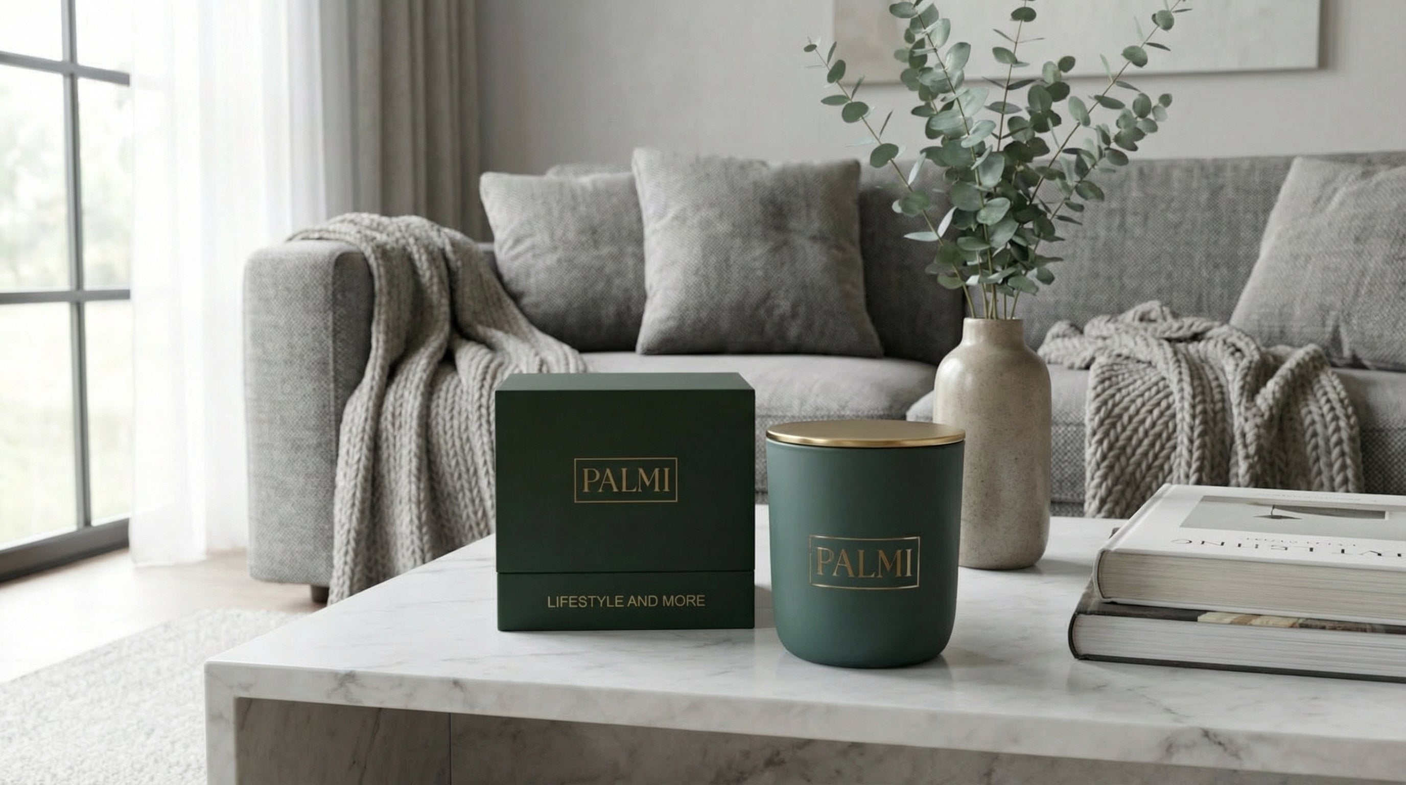 Lime & Citrus – Luxus Duftkerze im dunkelgrünen U-Glas | PALMI