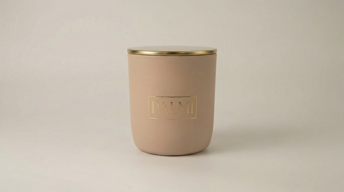 Amber Noir – Luxus Duftkerze im beigen U-Glas | PALMI