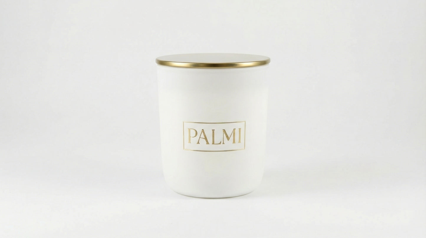 Calm Coconut – Luxus Duftkerze im weißen U-Glas | PALMI