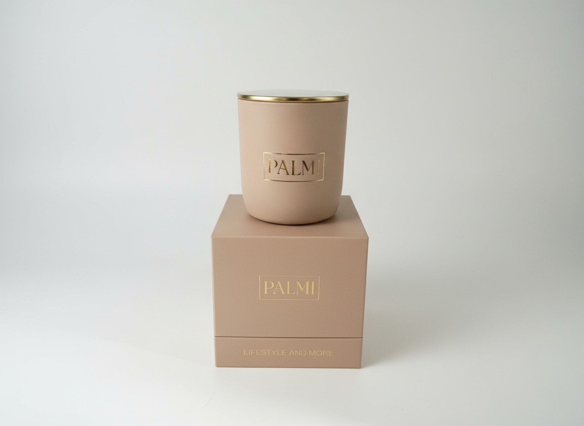 Amber Noir – Luxus Duftkerze im beigen U-Glas | PALMI