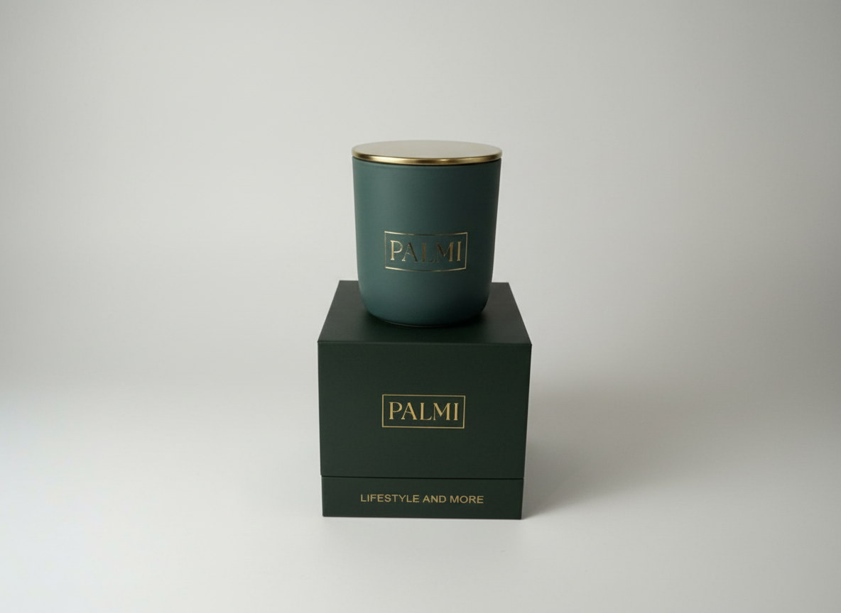 Lime & Citrus – Luxus Duftkerze im dunkelgrünen U-Glas | PALMI