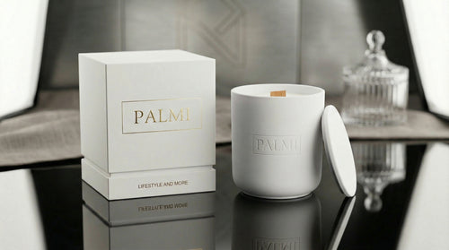 Calm Coconut – Keramik Luxus Duftkerze mit Holzdocht | PALMI