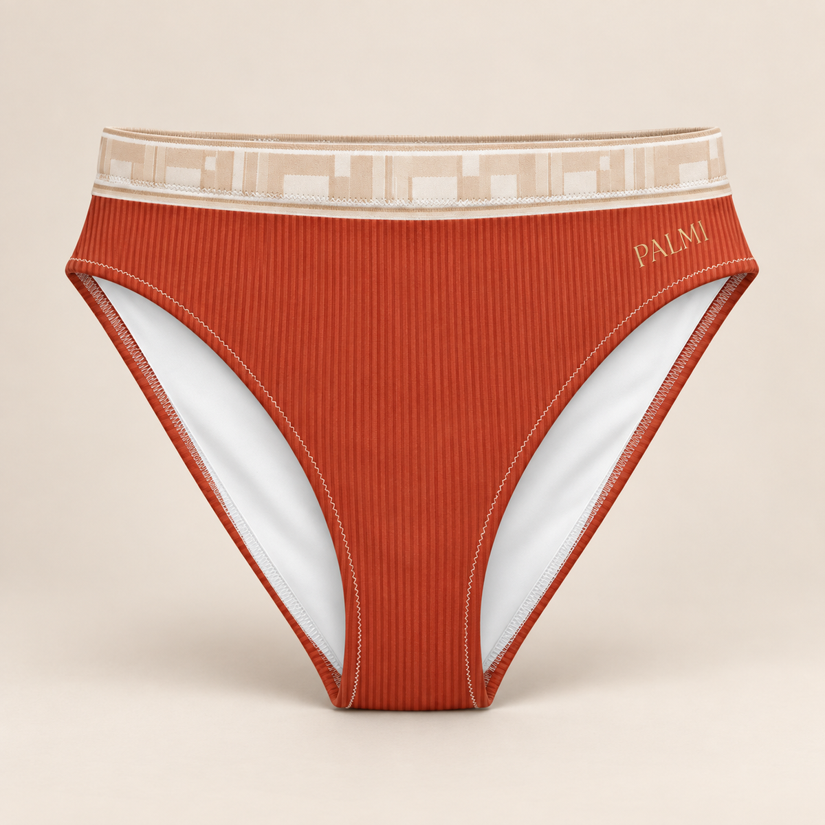 PALMI High-Waist Bikini Bottom – Mediterranean Rust