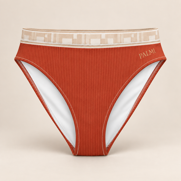 PALMI High-Waist Bikini Bottom – Mediterranean Rust