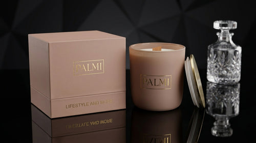 Amber Noir – Luxus Duftkerze im beigen U-Glas | PALMI