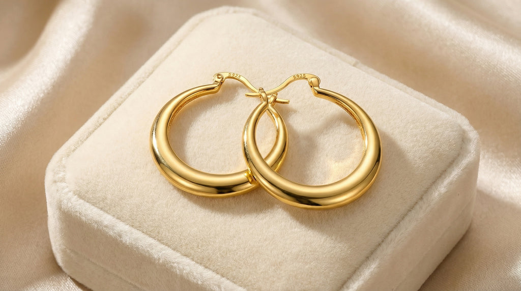 PALMI Goldene Creolen – 925 Silber | 18K Vergoldung