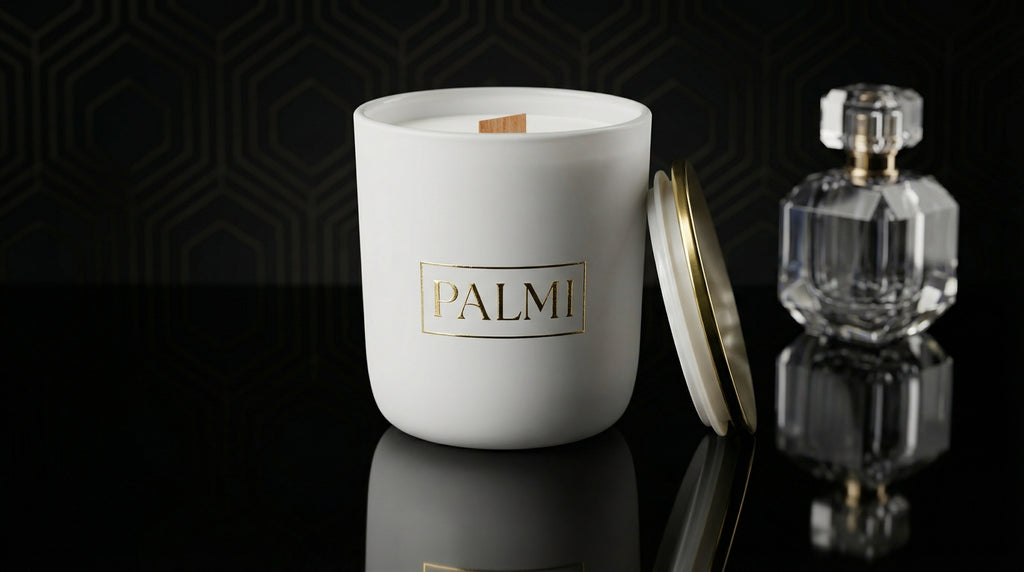 Calm Coconut – Luxus Duftkerze im weißen U-Glas | PALMI