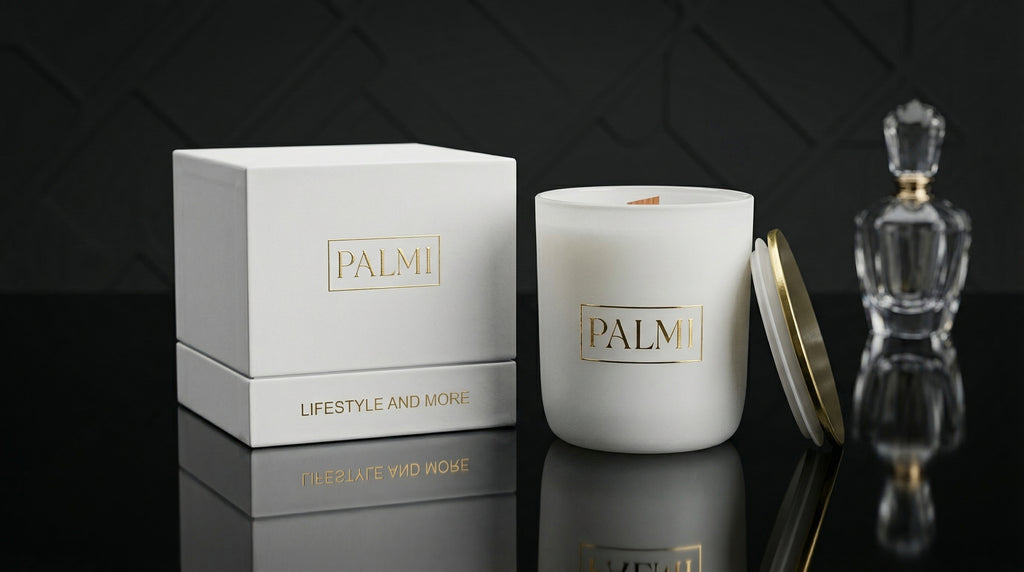 Calm Coconut – Luxus Duftkerze im weißen U-Glas | PALMI