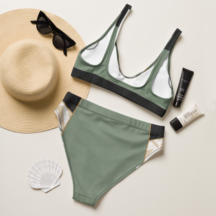 PALMI High Waist Bikini – Verde Mosaico