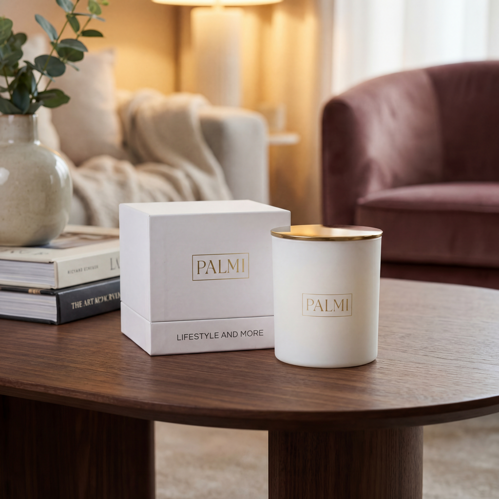 Vanilla & Coconut – Luxus Duftkerze im Zylinder-Glas | PALMI